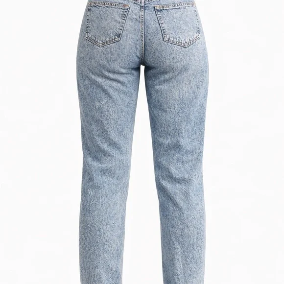 NEW H&M Divided 90s Straight Jeans Women’s Size 4 High Waist Acid Wash Denim - Picture 2 of 11